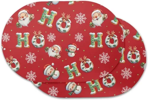 Miniatura 11 de Blue Flower Dining Table Mats Set of 2 Hummingbird Heat Resistant Placemats Washable and Wipeable Non Slip Place Mat, Waterproof Modern Dining Table