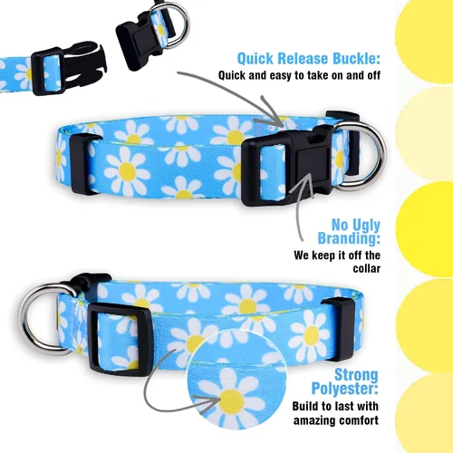 Miniatura 4 de Native Pup Collar de flores para perro, ajustable, pequeño, mediano y grande, linda chica para verano, primavera, bonito accesorio esencial