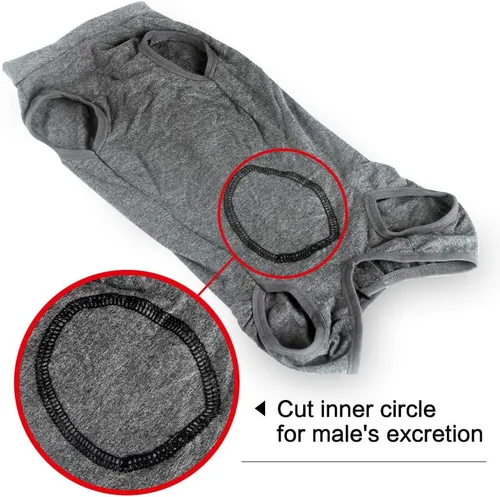 Miniatura 5 de LIANZIMAU Traje de recuperación quirúrgica para perros con un solo pieza transpirable para heridas abdominales y protección de la piel, alternativa