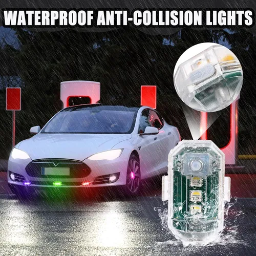 Miniatura 4 de Xuhal 12 piezas de luces estroboscópicas LED inalámbricas con control remoto, 8 colores RGB, alta luminosidad, impermeables, anticolisión, USB