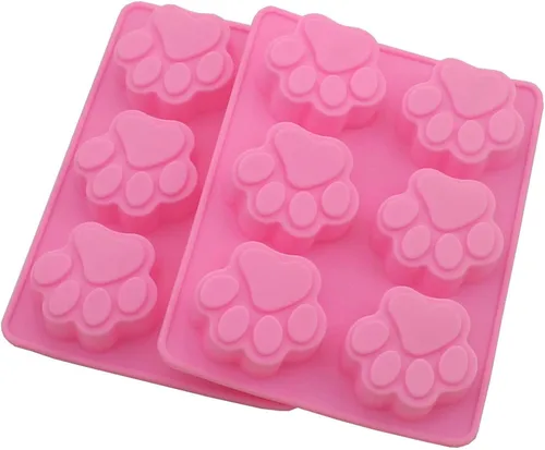 Miniatura 7 de WARMBUY Moldes de silicona para golosinas para perros, fabricación de jabón y chocolate, patas de animales, paquete de 2