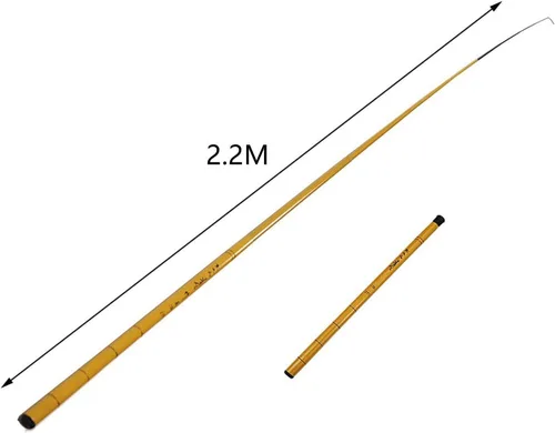 Miniatura 3 de XMHF Caña de pescar que viaja 6 secciones telescópica poste retráctil pesca caña caña 1.7M longitud