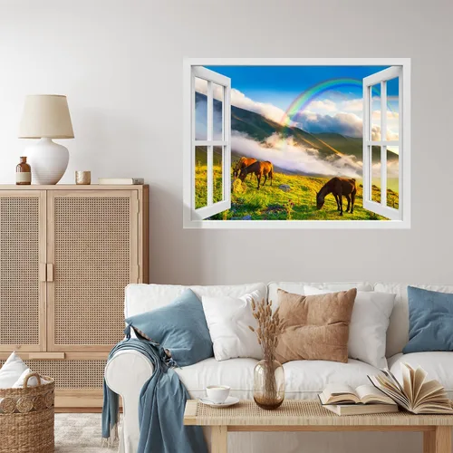 Miniatura 23 de wall26 Adhesivo de pared extraíble/mural de pared Spring on the Plains Creative Window View Decoración de pared - 36 x 48 pulgadas Primavera