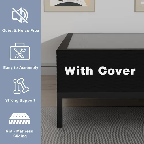 Miniatura 6 de Tyndall 10 Inch Twin Box Spring, Heavy Duty Metal Box Spring for Twin Size Bed Mattress Foundation with Fabric Cover, Noise-Free, Non Slip, Easy