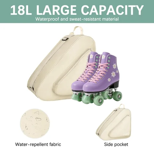 Miniatura 4 de Goloni Bolsa de patinaje para patines de hielo, patines en línea, patines y cuádruples, bolsa de equipo de patinaje unisex para adultos
