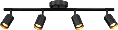 Miniatura 8 de GLOBE Electric 64000166 30" Iluminación de pista de 4 luces con tira de luz nocturna integrada LED de 7 W, negro mate, cabezales de pista