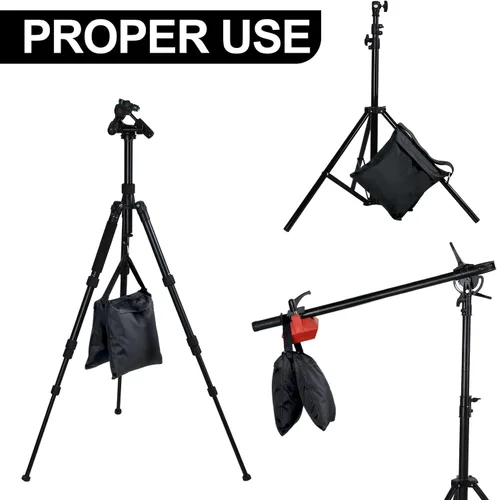 Miniatura 6 de Paquete de 12 bolsas de peso para fotografía, bolsa de peso llena de estudio fotográfico, bolsa de arena pesada vacía para fotografía, soporte