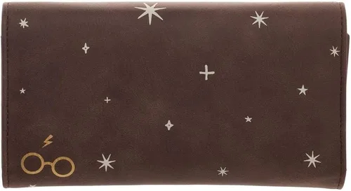 Miniatura 2 de Harry Potter Hogwarts Crest - Cartera de piel sintética de tres pliegues estándar, Beige Bronceado