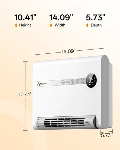 Miniatura 9 de Calentador de pared, calentador de espacio para recámara, calentadores eléctricos PTC de 1500 W de calentamiento rápido para uso en interiores