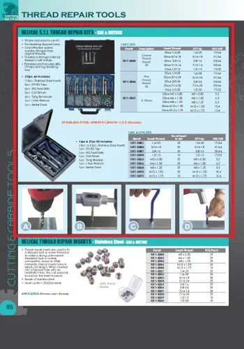 Miniatura 3 de HHIP 1011-0081 Kit de reparación de roscas helicoidales STI de 31 piezas 1/4-20