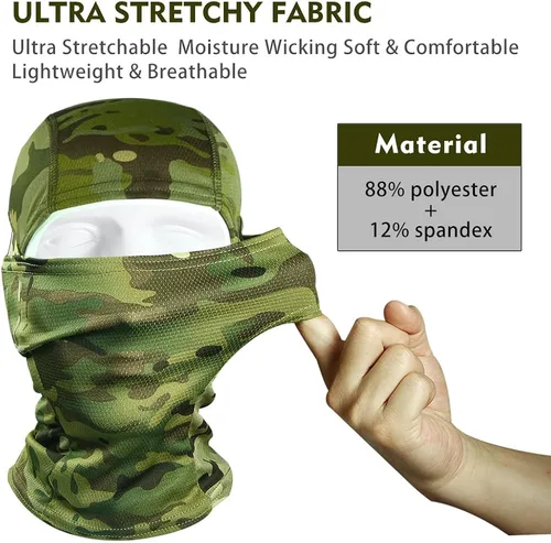 Miniatura 3 de Máscara facial de camuflaje militar bandana pasamontañas capucha para hombres y mujeres entrenamiento táctico ciclismo esquí resistente al viento