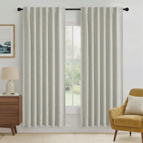Miniatura 38 de RYB HOME Cortinas cortas opacas 100% marrones, 45 pulgadas de largo, 52 pulgadas de ancho, bloqueo de luz y aislamiento térmico para cocina