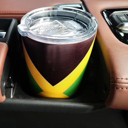 Miniatura 5 de Vaso de 20 onzas con tapa, acero inoxidable aislado al vacío de doble pared, taza de café aislada duradera, bandera de Jamaica, Reggea, Rasta