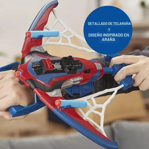 Miniatura 4 de Marvel Spider-Man Web Shots Spiderbolt NERF - Juguete lanzador motorizado, dispara dardos, 3 dardos, niños de 5+ años (exclusivo de Amazon)