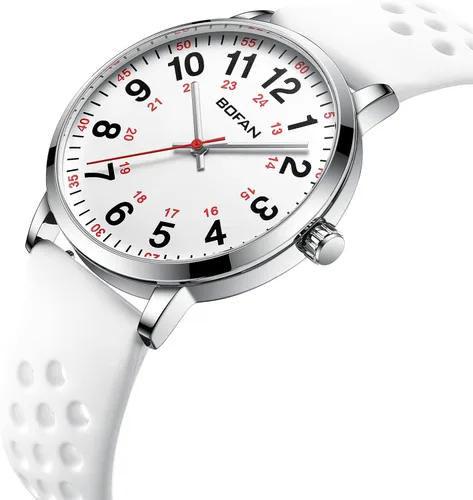 Miniatura 2 de BOFAN Reloj de enfermera para enfermeras, profesionales médicos, estudiantes, médicos con varios colores médicos, esfera fácil de leer, segunda mano
