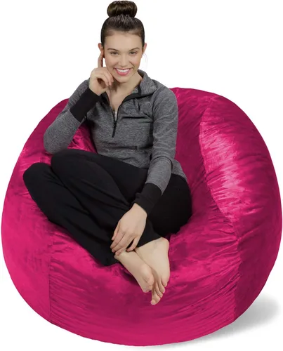 Miniatura 29 de Sofa Sack Funda para silla puff solamente, sin relleno, cómoda funda de repuesto para silla redonda, 5 pies, color carbón Carbón - Solo funda