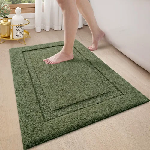 Miniatura 38 de LUMI Alfombras grandes y ultrasuaves para baño, antideslizantes con respaldo de goma, tapete de baño absorbente y lavable de secado rápido, alfombra