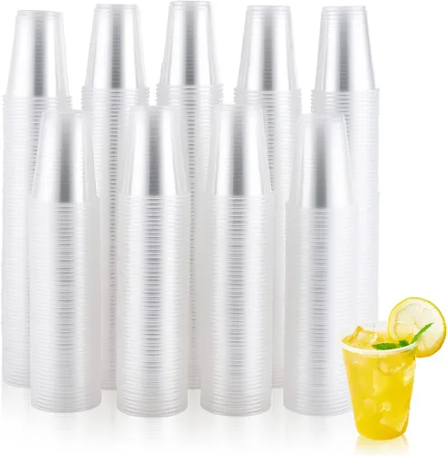JOLLY CHEF Paquete de 600 vasos de plástico transparente de 7 onzas, vasos desechables de 7 onzas para picnic, viajes, Halloween, fiesta de Navidad