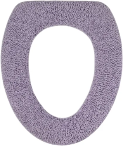 Miniatura 13 de Funda suave para asiento de inodoro, calentador de asiento de inodoro de tela gruesa y afelpada para asientos de inodoro redondos y alargados de 14