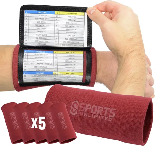Miniatura 46 de Sports Unlimited Banda Instructora Triple para Adultos, Muñequeras de Fútbol para Jugadas, Muñequeras de Béisbol, Bandas de Brazo QB Negro