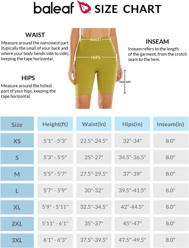 Miniatura 6 de BALEAF Sweatleaf Women's Light Compression Biker Shorts 8" High Waisted Yoga Gym Spandex Shorts Side Pockets