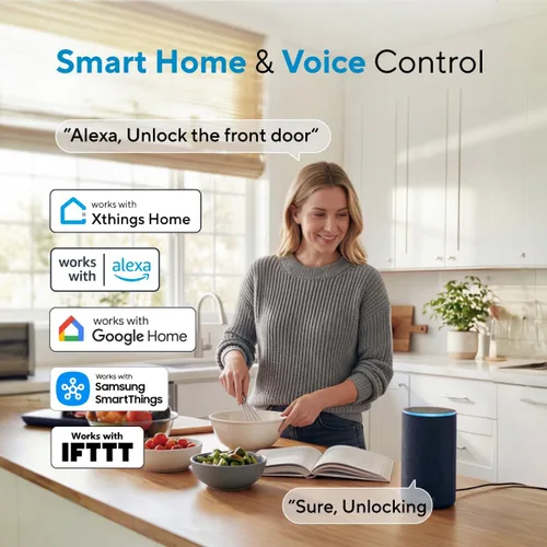 Miniatura 5 de ULTRALOQ U-Bolt - Cerradura inteligente WiFi 5 en 1 con sensor de puerta, cerradura inteligente con cerrojo de puerta WiFi, control remoto