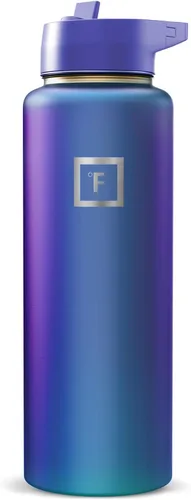 Miniatura 65 de IRON °FLASK Frasco de hidratación para acampar y senderismo con pajilla, botella de agua deportiva de acero inoxidable con aislamiento de boca Dark