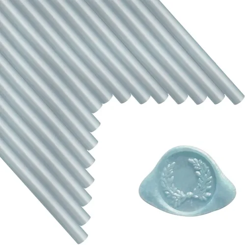 16 barras de sellado de cera para pistola de pegamento para sello de cera, palo de sello de cera azul claro para pistola de pegamento de 0.44