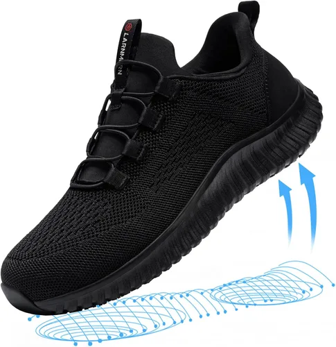 Miniatura 6 de LARNMERN Zapatos antideslizantes impermeables para hombre, zapatos deportivos de servicio de alimentos, para cocina, restaurante, chef, zapatos