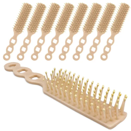 Miniatura 11 de Cepillos de pelo a granel para personas sin hogar, paquete de 12 cepillos de pelo a granel para cabello rizado, ondulado, secado de pelo, Negro