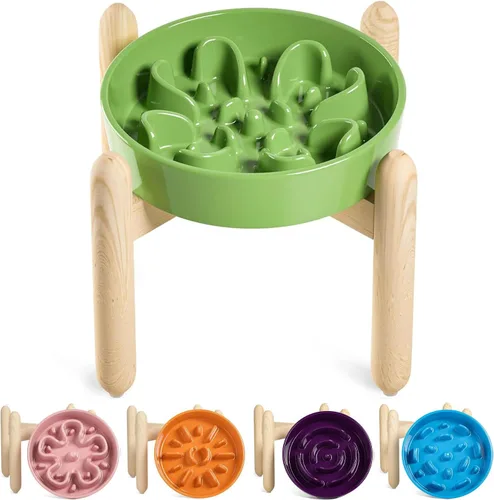 Miniatura 37 de LE TAUCI Cuencos para perros de cerámica de alimentación lenta, cuenco de alimentación lenta de 1.5 tazas para razas pequeñas y medianas, cuenco