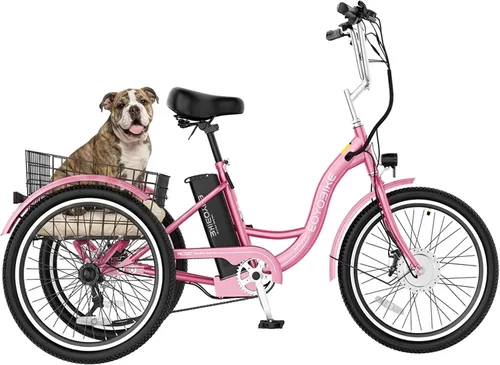 Miniatura 14 de MOONCOOL Triciclo Eléctrico para Adultos 350W/500W 36V/48V Batería Extraíble 20/24/26 Pulgadas 7 Velocidades 3 Ruedas Bicicletas Eléctricas