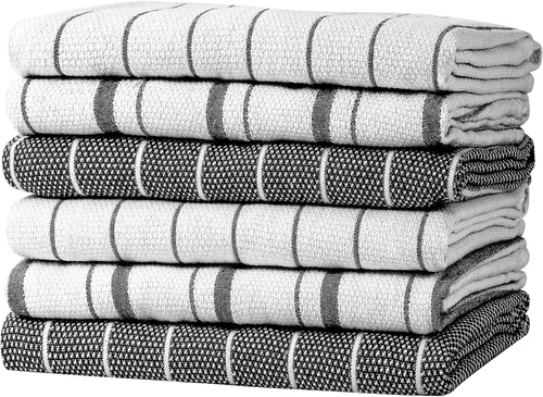 Miniatura 8 de Zeppoli - Trapos de cocina, de algodón, para cocina o limpieza, reusables, súper absorbentes, lavables a máquina, para chefs, paquete de 15 gris