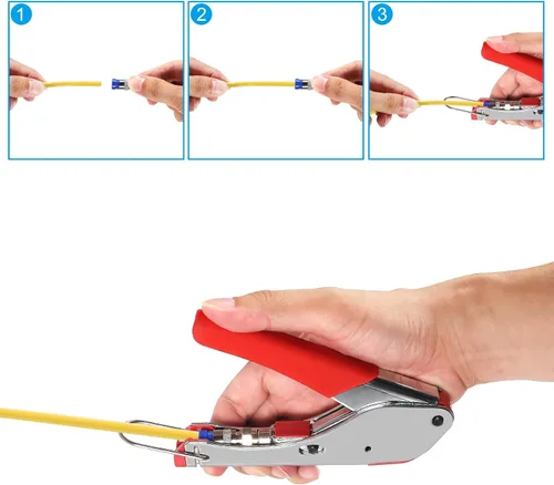 Miniatura 3 de Kit de herramientas de compresión coaxial de crimpadora de cables coaxiales con conectores F RG6 RG59