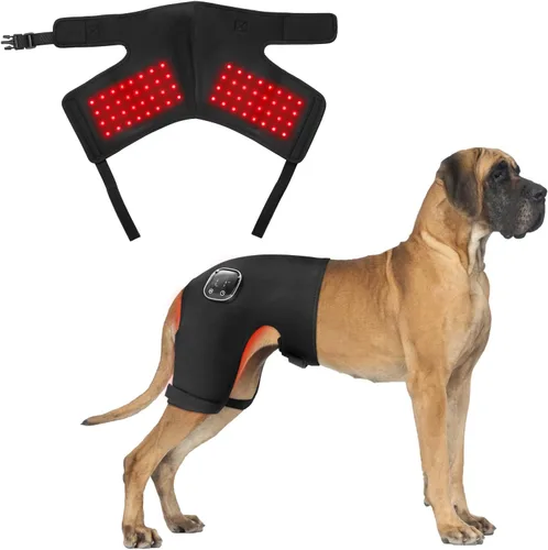Soporte de cadera para perro con terapia de luz infrarroja roja - Alivio del dolor para artritis, displasia de cadera, problemas de columna