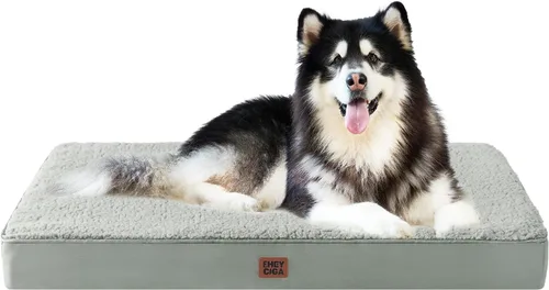 Miniatura 9 de EHEYCIGA Cama ortopédica de espuma para perros grandes, 35 pulgadas de largo x 23 pulgadas de ancho x 3.5 pulgadas de alto, gris claro