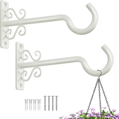 Miniatura 11 de BOLITE Colgadores de plantas, soportes colgantes de 6 pulgadas para plantas al aire libre o interior, ganchos de pared para colgar comederos