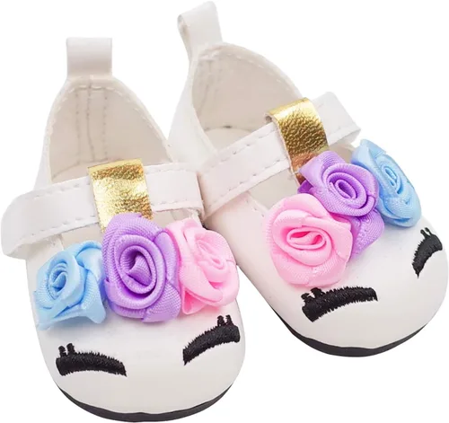 Miniatura 6 de 5 pares de zapatos + 2 pares de calcetines para zapatos y botas para muñeca 18 inch Zapatos American muñecas accesorios 100% Get Panda o Patines