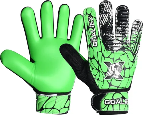Miniatura 8 de Guantes de portero de fútbol, guantes de portero de fútbol para niños, niños y jóvenes, niños con doble muñeca de 4 mm y palma de súper agarre