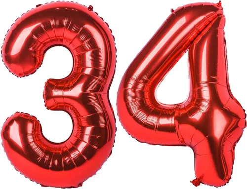 Miniatura 84 de Globo gigante de helio de 40 pulgadas, número 0 rojo, de poliéster, película de aluminio, 0-9, para niña y niño, autoinflable, dígito cero