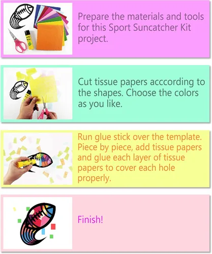 Miniatura 4 de VHALE Atrapasueños de manualidades 3 juegos (9 recortes) con papeles de tejido efecto de vidrio manchado, kit de atrapasueños de papel para ventana