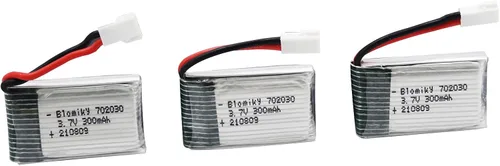 Miniatura 5 de Blomiky Paquete de 3 baterías de 3.7 V 300 mAh con enchufe MX2.0 de repuesto para control remoto a escala 1/18 Shark T12 batería 3