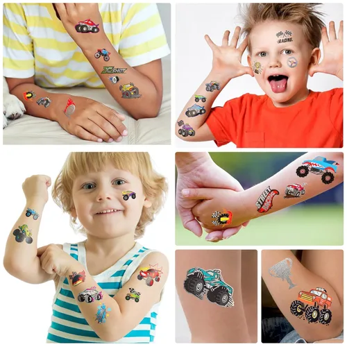 Miniatura 3 de 75 piezas de tatuajes temporales Hot Wheels para niños, decoraciones de cumpleaños Hot Wheels, recuerdos de fiesta Hot Wheels, tatuajes temporales