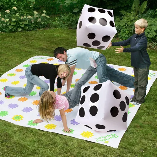 Miniatura 3 de Novelty Place Dados inflables jumbo de 16 pulgadas (paquete de 2) – Dados gigantes rojos y azules para juegos de mesa en interiores y exteriores