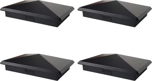 Miniatura 18 de Tapa de aluminio en forma piramidal para postes de madera, color negro (4 unidades)