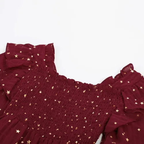 Miniatura 7 de GRACE KARIN Vestido de otoño para niñas, de manga larga, con volantes, escalonado, brillante, vestido de fiesta de invierno para niñas, talla 5-12