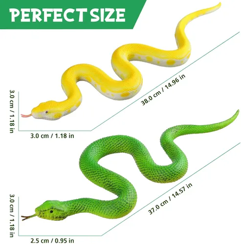 Miniatura 2 de Juguete realista de serpiente falsa – Figuras de animales de serpiente elásticas realistas – Accesorios de broma de Halloween, juguetes para aliviar