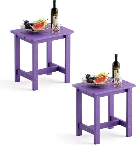 Miniatura 28 de LUE BONA - Mesa auxiliar para exteriores, mesa pequeña de exterior HDPS, mesa auxiliar Adirondack, mesa auxiliar de exterior para patio, porche