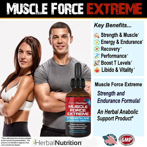 Miniatura 3 de Muscle Force Extreme - Paquete de 2 botellas de fórmula patentada de 345 mg, nuestro spray de fuerza y resistencia más fuerte, mejora la fuerza