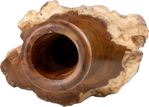 Miniatura 4 de Vitex Pubescens Vahl - Jarrón de madera natural hecho a mano; alto (11.8 pulgadas) x profundidad (5 a 6.5 pulgadas); jarrón de madera único